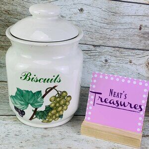 Noritake Melba Kitchenware England WESTBURY Purple Green Grapes Biscuits Jar